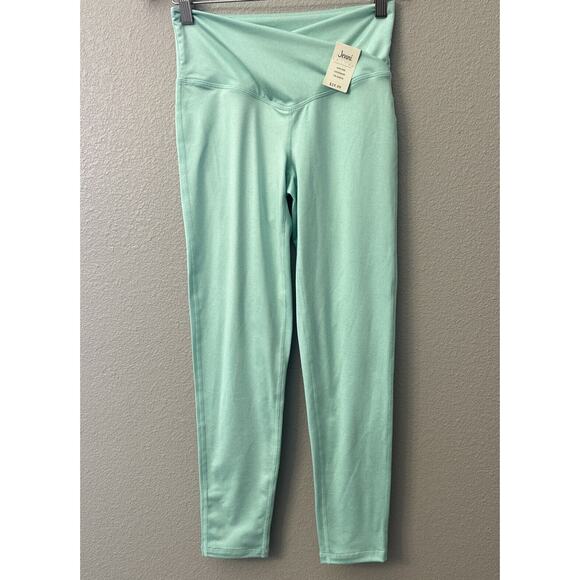 NWT Leggings High Rise Crossband 7/8th Length Aqua Gloss Color Small JENNI SMALL - Picture 2 of 8